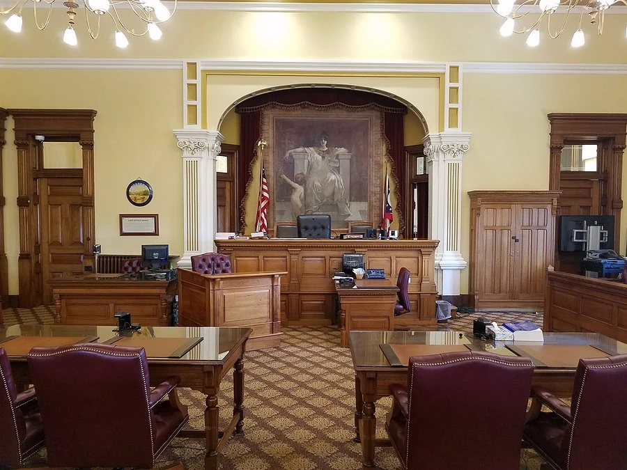 A courtroom, representing a first degree murder charge in Florida
